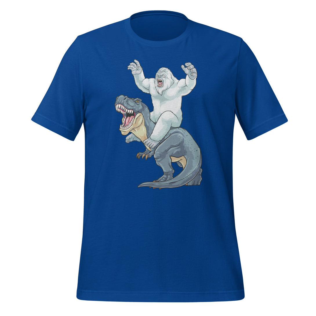 Yeti Riding Dinosaur T-shirt - GoshWow