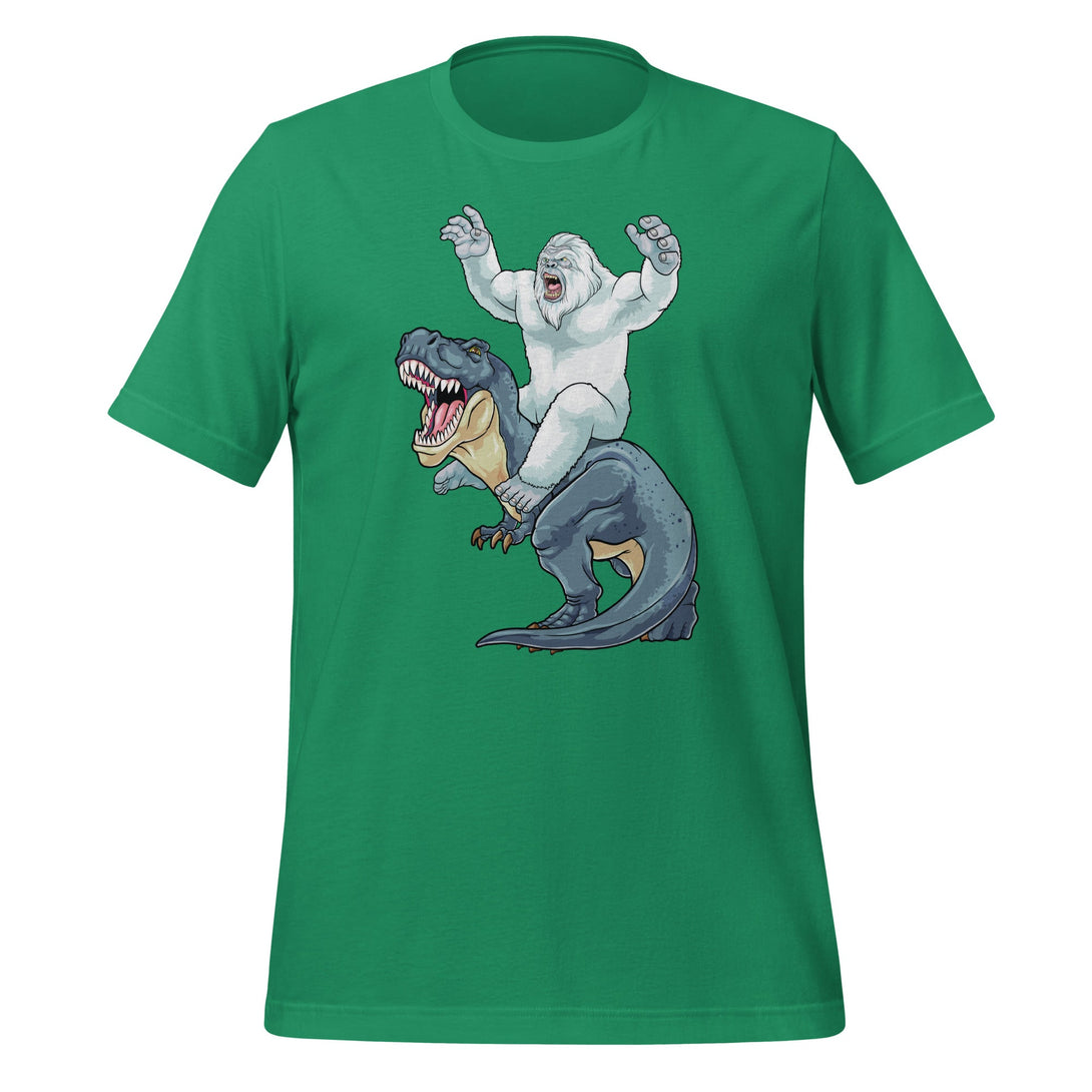 Yeti Riding Dinosaur T-shirt - GoshWow