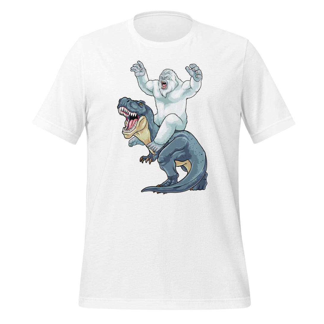 Yeti Riding Dinosaur T-shirt - GoshWow