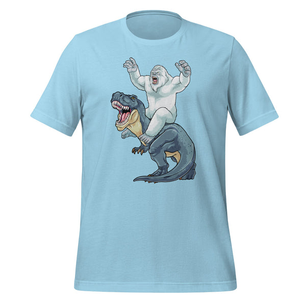 Yeti Riding Dinosaur T-shirt - GoshWow