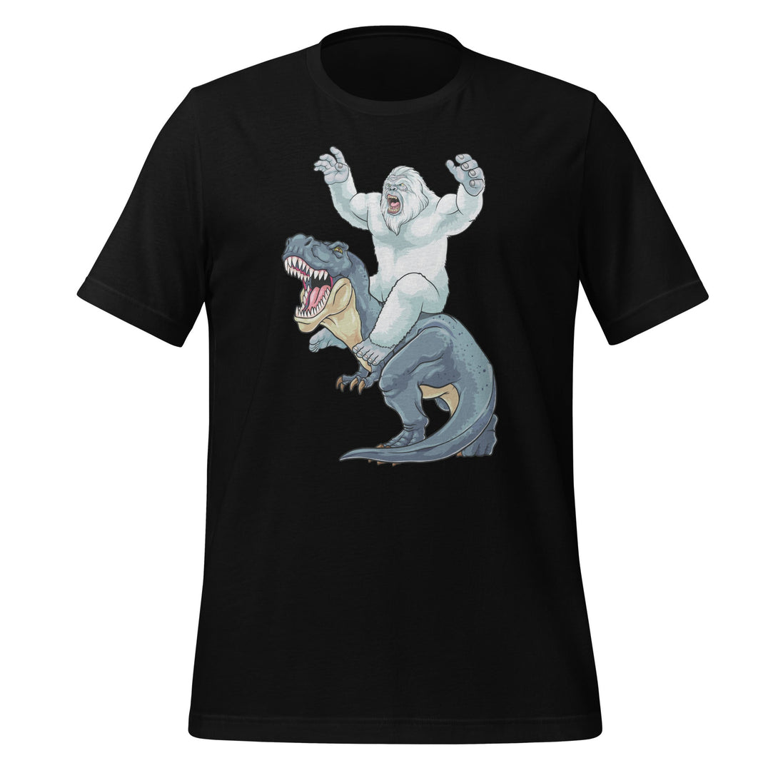 Yeti Riding Dinosaur T-shirt - GoshWow