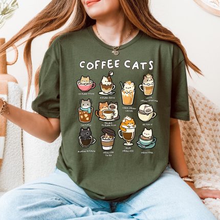 coffee cats shirt funny cat coffee lover t shirt