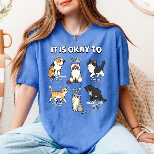 it is okay to cat shirt mental health awareness chart