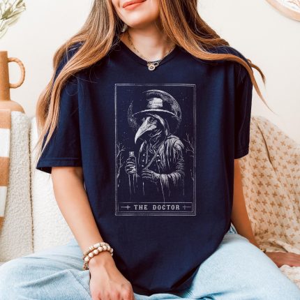 the doctor tarot card shirt plague doctor vintage woodcut