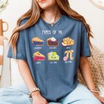 types of pie shirt funny math pi pie chart t shirt