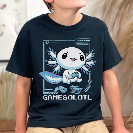 gamesolotl shirt funny axolotl gamer with controller