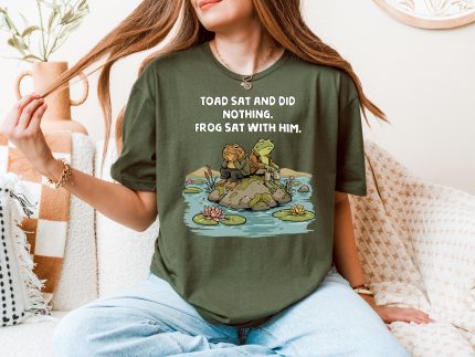 toad sat and did nothing frog sat with him shirt cottagecore