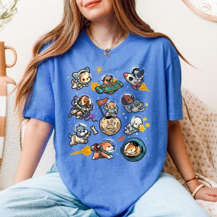 space dogs shirt cute astronaut dogs in galaxy chart