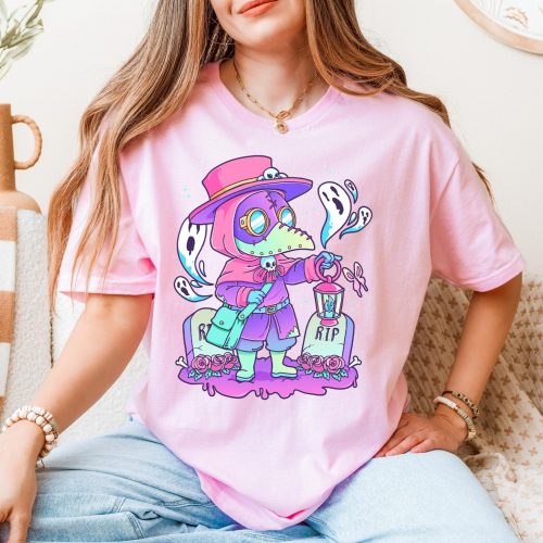 pastel goth plague doctor shirt cute kawaii spooky design