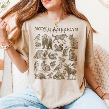 north american wildlife animals chart shirt